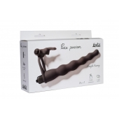 Черная вибронасадка для двойного проникновения Jungle Bunny - 17 см. - Lola Games - купить с доставкой в Воронеже