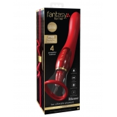 Красный двухсторонний вибростимулятор Ultimate Pleasure 24K Gold Luxury Edition - 25 см. - Pipedream