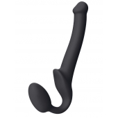 Черный безремневой страпон Silicone Bendable Strap-On S - Strap-on-me - купить с доставкой в Воронеже