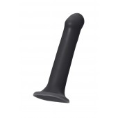 Черный фаллос на присоске Silicone Bendable Dildo L - 19 см. - Strap-on-me - купить с доставкой в Воронеже