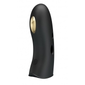 Черная вибронасадка на палец с электростимуляцией Marico - Baile - купить с доставкой в Воронеже