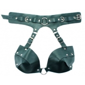 Изумрудная сбруя из ошейника с лифом Ladys Arsenal - БДСМ Арсенал - купить с доставкой в Воронеже