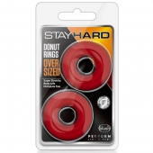 Набор из 2 красных эрекционных колец DONUT RINGS OVERSIZED - Blush Novelties - в Воронеже купить с доставкой
