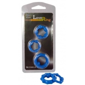 Набор из 3 синих рельефных эрекционных колец - Sitabella - в Воронеже купить с доставкой