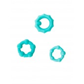 Набор из 3 бирюзовых рельефных эрекционных колец - Sitabella - в Воронеже купить с доставкой
