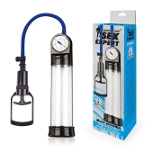 Прозрачная вакуумная помпа Sex Expert с манометром - Sex Expert - в Воронеже купить с доставкой
