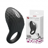 Черное эрекционное виброкольцо с рельефным дизайном Heloise - Baile - в Воронеже купить с доставкой