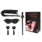 Эротический набор в черном цвете: маска, кляп, пэстисы, плётка - Notabu - купить с доставкой в Воронеже