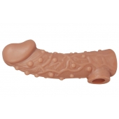 Телесная насадка на фаллос с отверстием для мошонки EXTREME SLEEVE - 15,6 см. - KOKOS - в Воронеже купить с доставкой