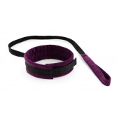 Фиолетово-черный ошейник My Rules с поводком - БДСМ Арсенал - купить с доставкой в Воронеже