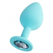 Мятная анальная втулка Brilliant с прозрачным кристаллом - 8 см. - ToyFa - купить с доставкой в Воронеже