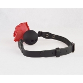 Черный кляп-шар с розой - Sitabella - купить с доставкой в Воронеже