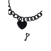 Черный ошейник Embrace с ключиком - Lola Games - купить с доставкой в Воронеже