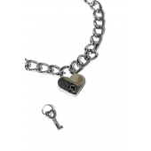 Серебристый ошейник Embrace с ключиком - Lola Games - купить с доставкой в Воронеже