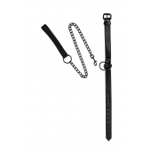 Черный ошейник Sin с поводком - Lola Games - купить с доставкой в Воронеже