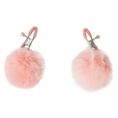 Зажимы на соски Angelic с розовыми меховыми шариками - Lola Games - купить с доставкой в Воронеже