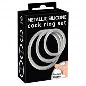 Набор из 3 эрекционных колец под металл Metallic Silicone Cock Ring Set - Orion - в Воронеже купить с доставкой
