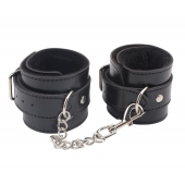 Черные оковы на ноги Obey Me Leather Ankle Cuffs - Chisa - купить с доставкой в Воронеже