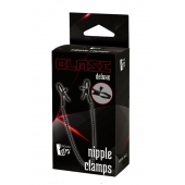 Черные зажимы на соски на цепочке BLAZE DELUXE NIPPLE CLAMPS - Dream Toys - купить с доставкой в Воронеже