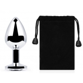 Серебристая анальная пробка с прозрачным стразом - 7,2 см. - Anal Jewelry Plug - купить с доставкой в Воронеже