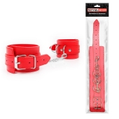 Красные оковы на регулируемых пряжках с карабином - Notabu - купить с доставкой в Воронеже