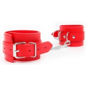 Красные оковы на регулируемых пряжках с карабином - Notabu - купить с доставкой в Воронеже