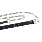 Черный ошейник с поводком Wild - Lola Games - купить с доставкой в Воронеже