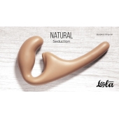 Бежевый безремневой страпон Seduction - 20,5 см. - Lola Games - купить с доставкой в Воронеже