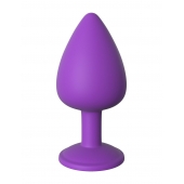 Фиолетовая анальная пробка со стразом Her Little Gem Large Plug - 9,5 см. - Pipedream - купить с доставкой в Воронеже