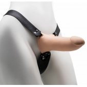 Пустотелый реалистичный фаллопротез на ремешках с заклепками - 17 см. - LOVETOY (А-Полимер) - купить с доставкой в Воронеже