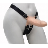 Пустотелый реалистичный фаллопротез на ремешках с заклепками - 15,5 см. - LOVETOY (А-Полимер) - купить с доставкой в Воронеже