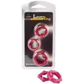Набор из 3 малиновых рельефных эрекционных колец - Sitabella - в Воронеже купить с доставкой