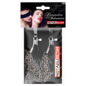 Оригинальные зажимы на соски с тройной короткой цепочкой - Notabu - купить с доставкой в Воронеже