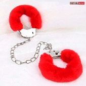 Металлические оковы с мягкой красной опушкой - Notabu - купить с доставкой в Воронеже