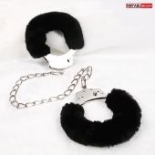 Металлические оковы с мягкой черной опушкой - Notabu - купить с доставкой в Воронеже