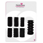 Набор из 7 черных насадок PENIS SLEEVES SET - Dream Toys - в Воронеже купить с доставкой
