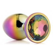 Голографическая анальная втулка с радужным кристаллом - 7,1 см. - Dream Toys - купить с доставкой в Воронеже