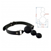 Черный кляп-пробка на регулируемых ремешках - Sitabella - купить с доставкой в Воронеже
