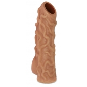 Телесная насадка с венками и открытой головкой Nude Sleeve L - 14 см. - KOKOS - в Воронеже купить с доставкой