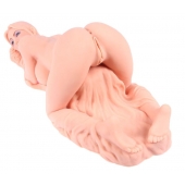 Телесный вибромастурбатор Valentina Auto с двумя любовными отверстиями - KOKOS - в Воронеже купить с доставкой