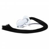 Стеклянная анальная пробка с черным конским хвостом - Glas - купить с доставкой в Воронеже