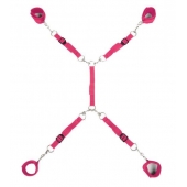 Ярко-розовый набор фиксаций на кровати Classic Bed Spreader - Lux Fetish - купить с доставкой в Воронеже