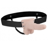 Телесный перезаряжаемый вибрострапон - 18 см. - Lux Fetish - купить с доставкой в Воронеже