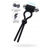 Черное эрекционное лассо Ect с виброэлементом - A-toys - в Воронеже купить с доставкой