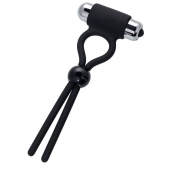 Черное эрекционное лассо Ect с виброэлементом - A-toys - в Воронеже купить с доставкой