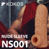 Телесная открытая насадка-реалистик с подхватом мошонки Nude Sleeve S - 10 см. - KOKOS - в Воронеже купить с доставкой