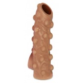 Телесная насадка с бугорками и открытой головкой Nude Sleeve S - 10 см. - KOKOS - в Воронеже купить с доставкой