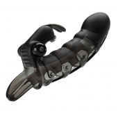 Черная закрытая насадка с подхватом мошонки и стимулятором клитора - 19,2 см. - Baile - в Воронеже купить с доставкой