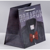 Ламинированный квадратный пакет «Мужской стиль» - 14 х 14 х 9 см. - Сима-Ленд - купить с доставкой в Воронеже