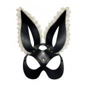 Маска зайки с бежевым кружевом на ушках - БДСМ Арсенал - купить с доставкой в Воронеже